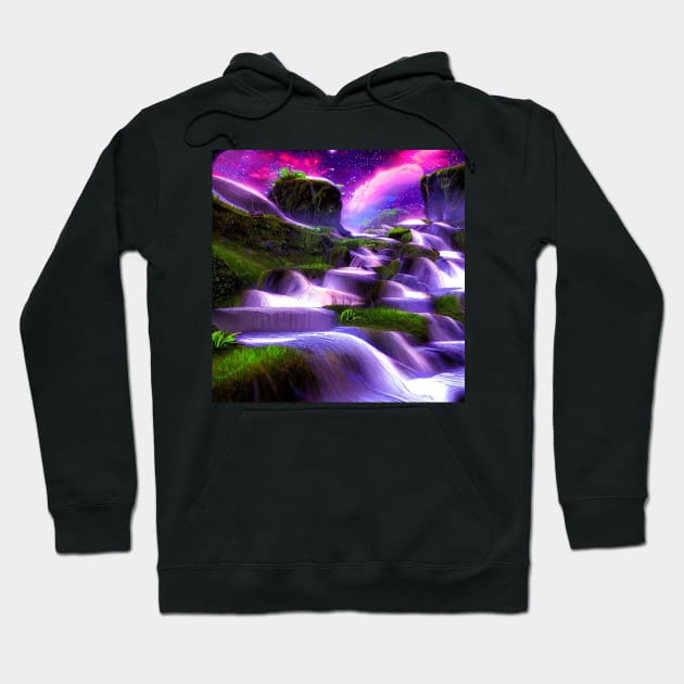 Fantasy of Flowing Water Hoodie by D3monic